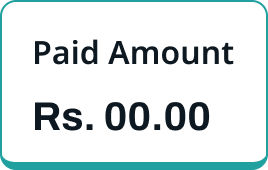 The paid amount card, showing what the customer has handed over so far